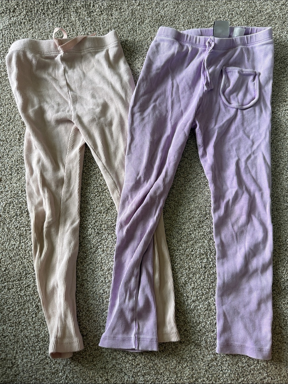 Zara Girls Ribbed Leggings - Lavender and Light Pink (3-4)